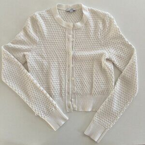 like new Joe's Pointelle Dani Cardigan shrunken fit / milk / small